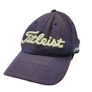 Titleist Footjoy Pro V1 Fitted Baseball Cap Blue Small Medium White Embroidery